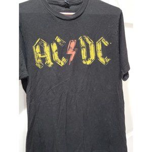 Vintage Tultex Soft T  AC / DC Red & Gold , 100% cotton Size Large , Black HTF